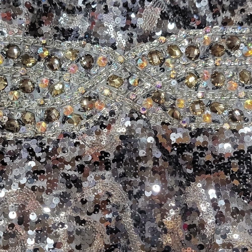 Sequin Rhinestone Mini Fitted Dress - Picture 4 of 12